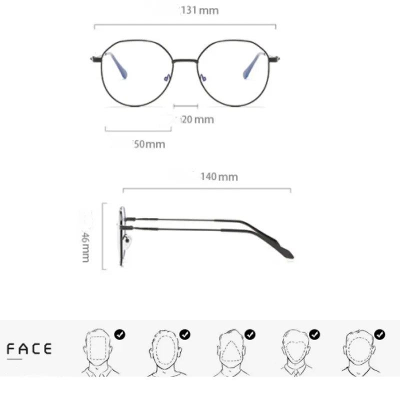 Metal Round Anti Blue Light Glasses